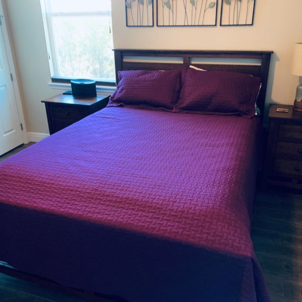 Stunning Purple Queen Quilted Coverlet Set